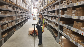 Logistic student during the in-company training phase