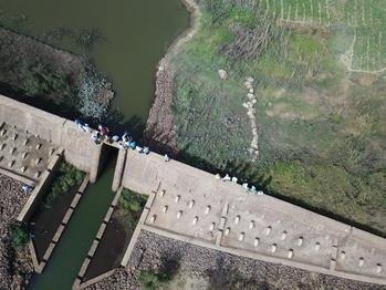Prise de vue par drone du système d’irrigation de proximité de Solinkegny (photo : GIZ/ STP/PNIP)