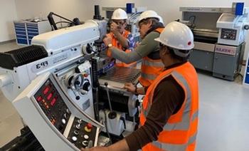 Training on one of the machines in the EGT Academy