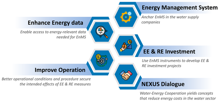 The project’s five fields of activities.