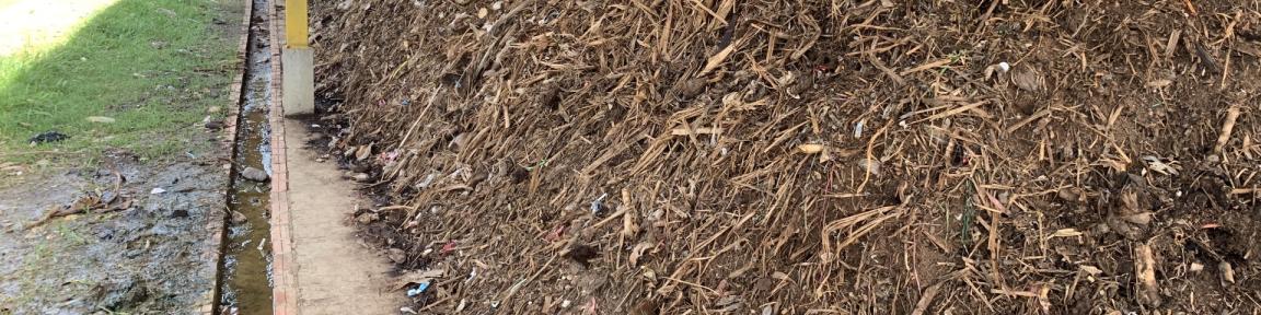 Ein überdachter Kompost-Haufen in Battambang.