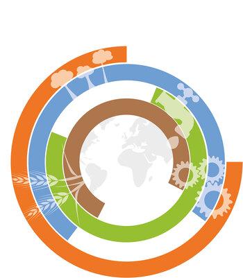 The biodiversity's logo consisting of several half-closed circles in different colours © GIZ