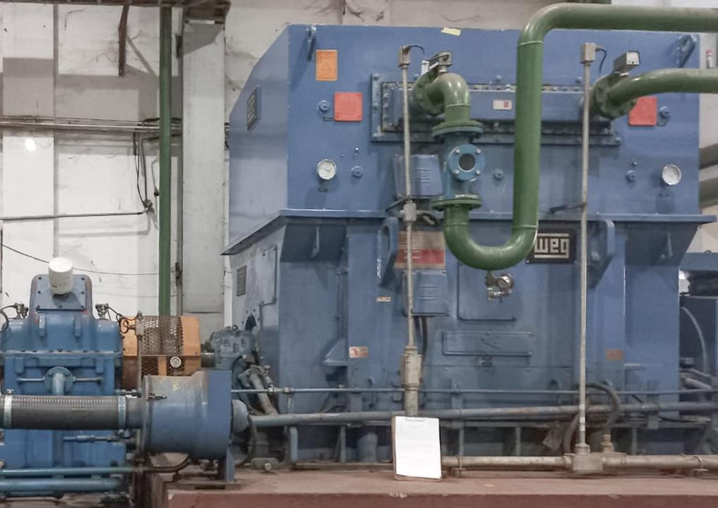 An industrial steam-powered electricity generator.