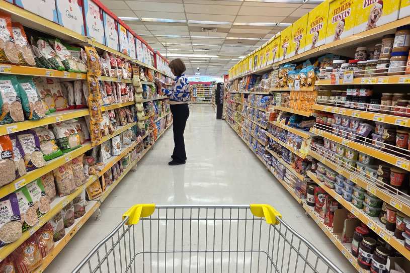 Visitor in a supermarket