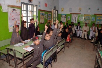 Children at government primary school in KPK