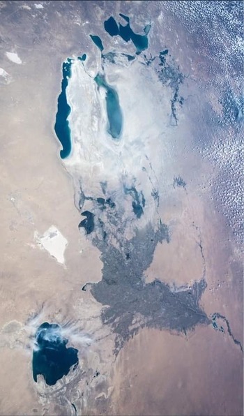 Satellitenaufnahme der Aralsee Region