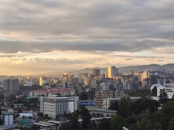 Blick auf die Stadt Addis Abeba.