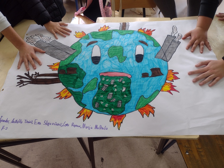 Gemälde von Schüler*innen zur Agenda 2030 und der Umwelt. Copyright: Stiftung des Veljko Petrović Gymnasiums in Sombor
