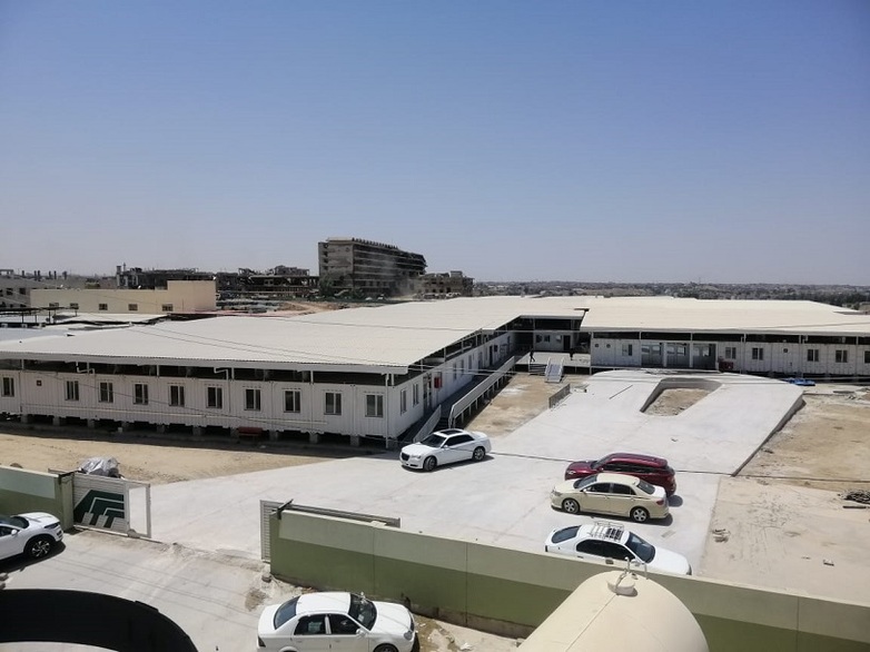 Ein Blick aus der Luft auf die neu eingerichtete Gesundheitseinrichtung in Mossul (Al Jamhouri Hospital) | @GIZ / Tawar Qaderi