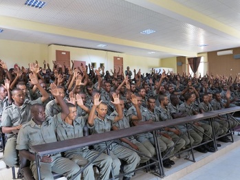 Ausbildung von Rekruten an der Nationalen Polizeischule von Mauretanien Copyright: GIZ/ RCPG5
