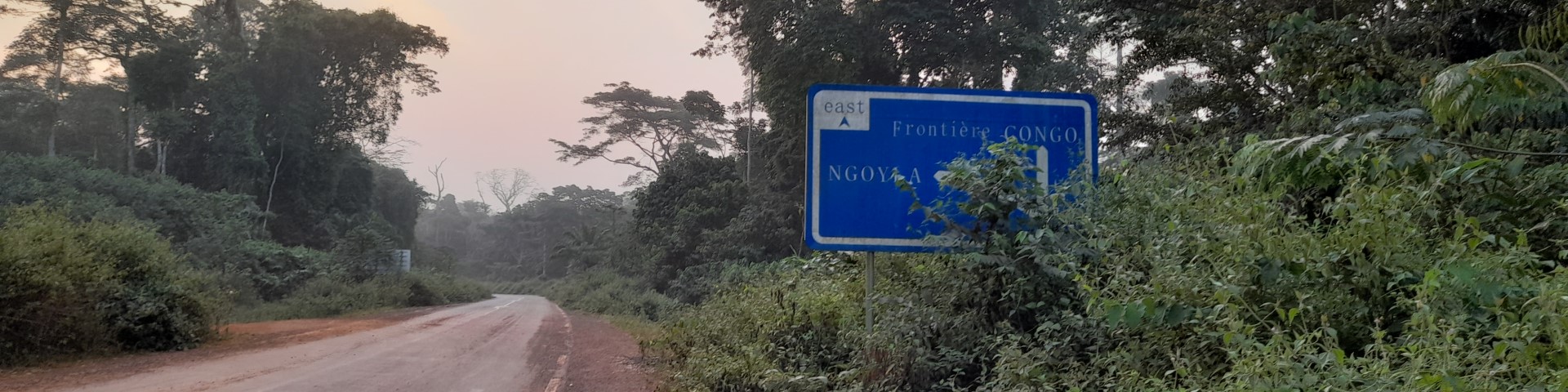 Eine Straße durch den Regenwald verbindet die drei Länder des TRIDOM.