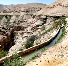Palästinensische Gebiete. Bewässerungskanal, Wadi Kelt, östlich von Jericho © GIZ