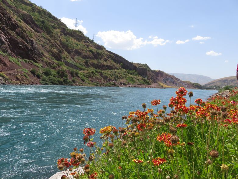 Nurek and Vaksh river Tadjikistan