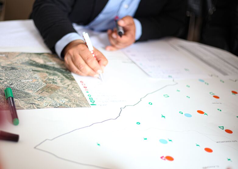 In einem partizipativen Prozess entsteht die Stadtentwicklungsstrategie von Kasserine, Sommer 2021. 