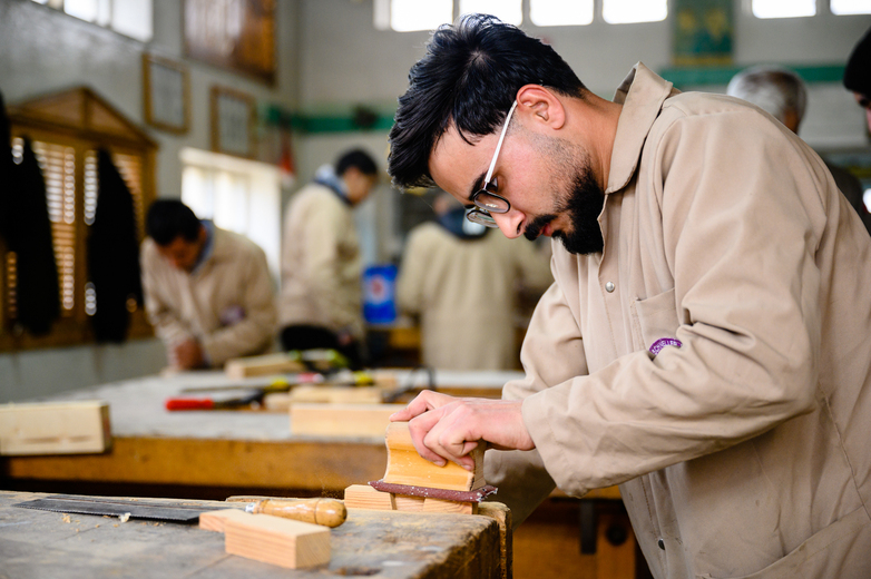 Berufsausbildung im Tischlerhandwerk im TSS in Zarqa, Jordanien; Foto: Clemens Hess, ©GIZ