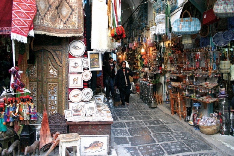Marktstände in Jordanien. 