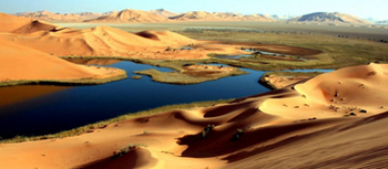 Hamidan-See im südwestlichen Teil der Rub’-Al-Khali-Wüste. © GIZ
