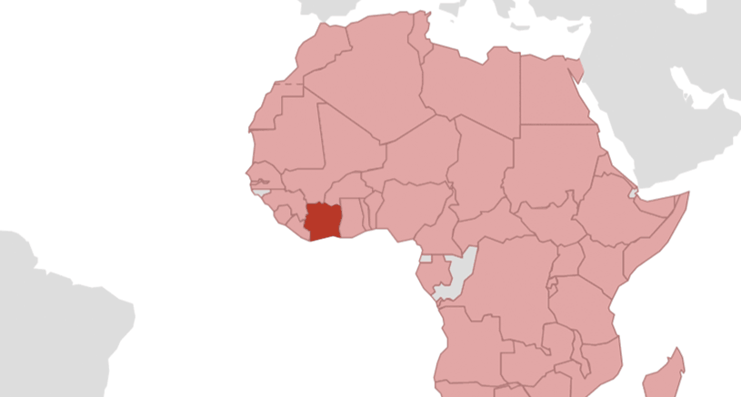 Cote d'Ivoire Karte