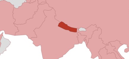Landkarte von Nepal.