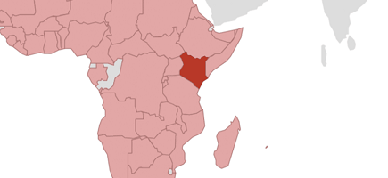 Eine Karte von Kenia.