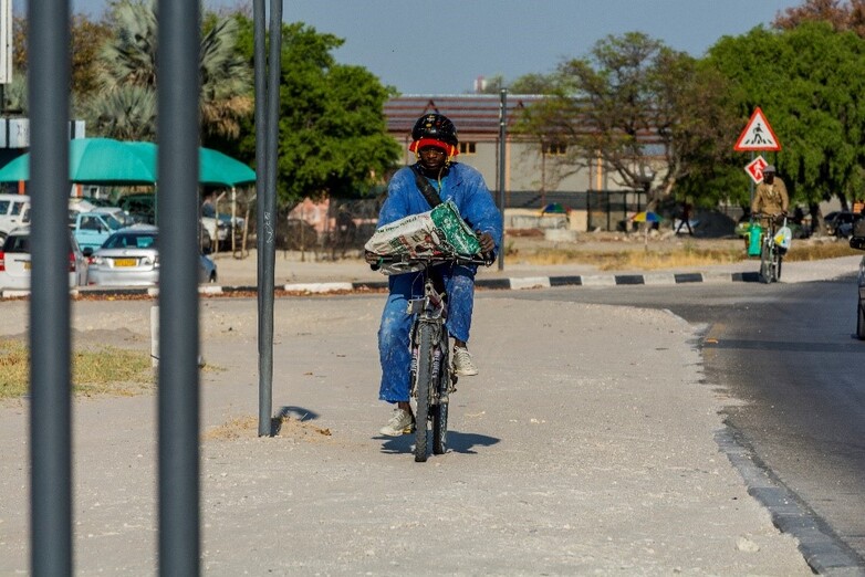 Cyclist in Nortthern Namibia