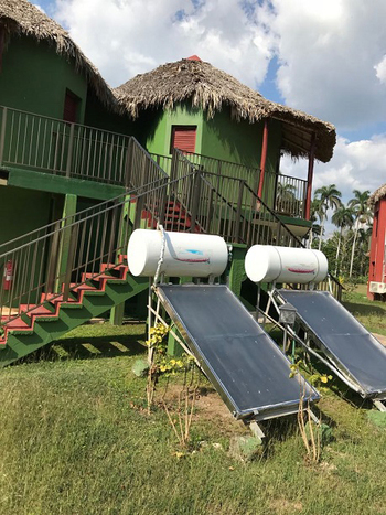 Solar water heater in Santa Clara in the heart of Cuba