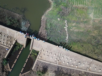 Drone image of the Solinkegny small-scale irrigation system (photo: GIZ/ STP/PNIP)