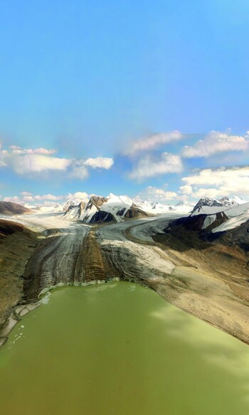 A glacial mountain lake.