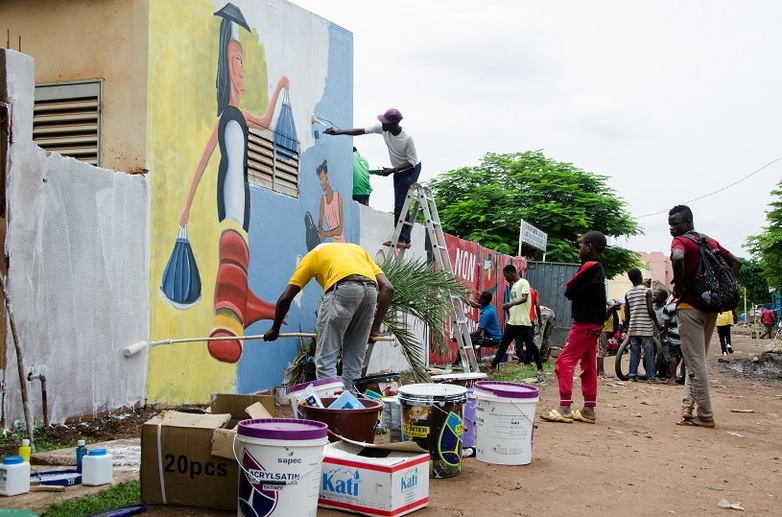 Photo street art : projet de street art avec de jeunes artistes de Bamako © GIZ/BOATA