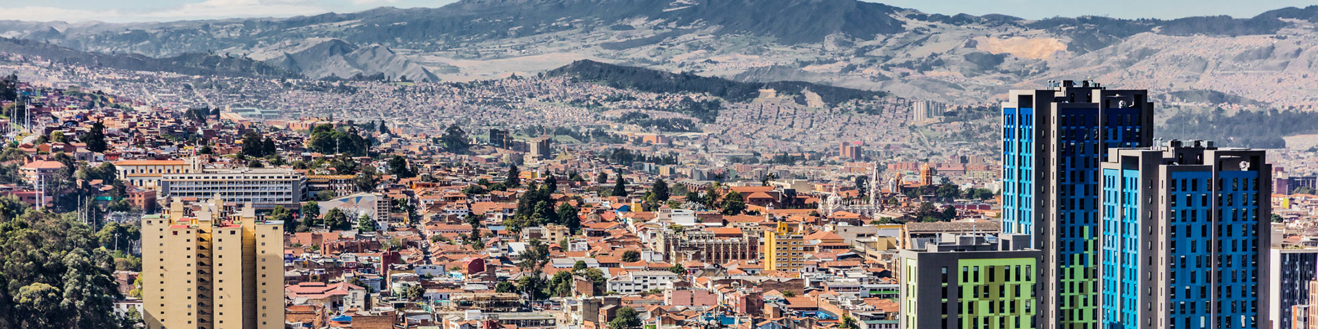 Aerial view of Bogotá.