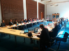 Secrétariat du partenariat énergétique germano-marocain. Quatrième réunion du comité de pilotage sous la présidence du secrétaire d’État Rainer Baake (BMWi) et du secrétaire général Abderrahim El Hafidi (MEMEE) à Berlin, septembre 2014. © GIZ