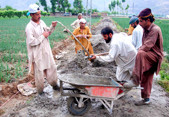 Road construction in Pakistan
