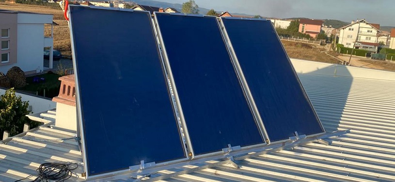 Photovoltaic system on a private house in Kosovo.