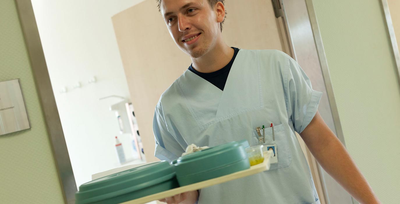 Two nurses at work in a hospital