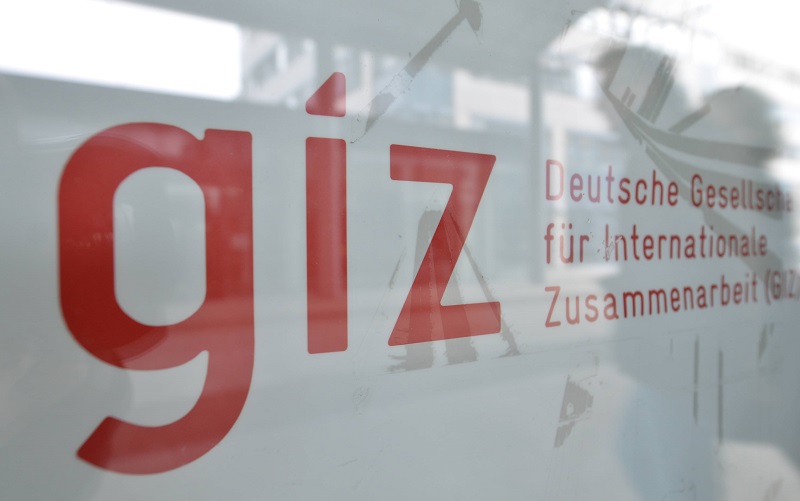 The GIZ logo in front of a white backgroud.