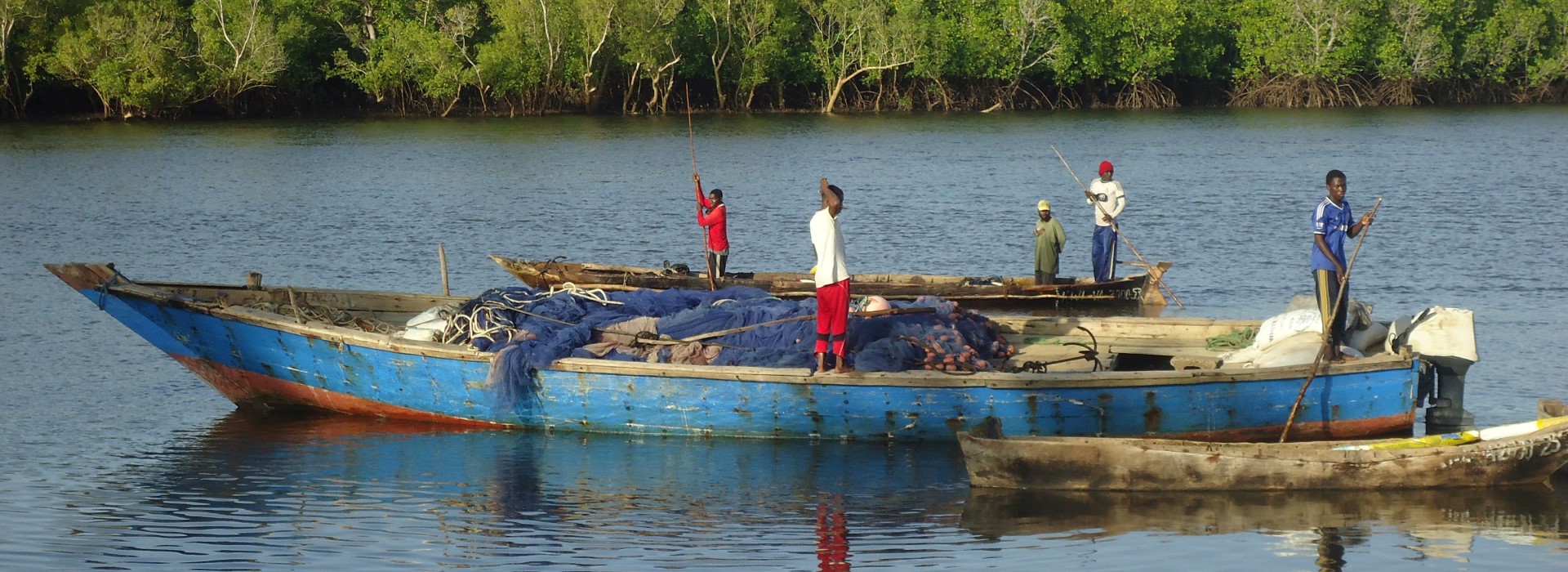 A group of people on a boat.