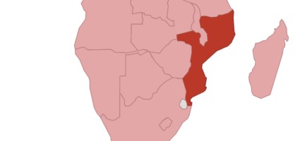  Map with Mozambique highlighted.